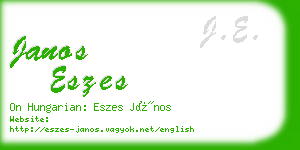 janos eszes business card